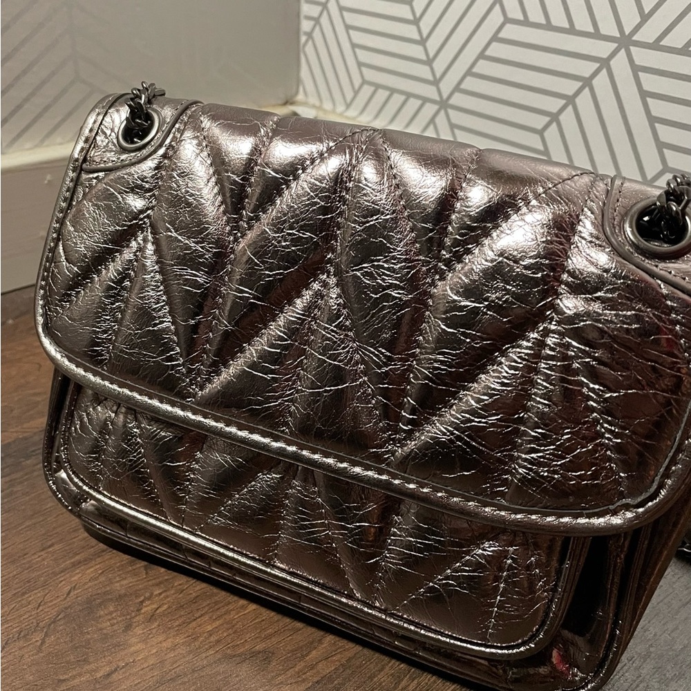 Metallic leather Crossbody